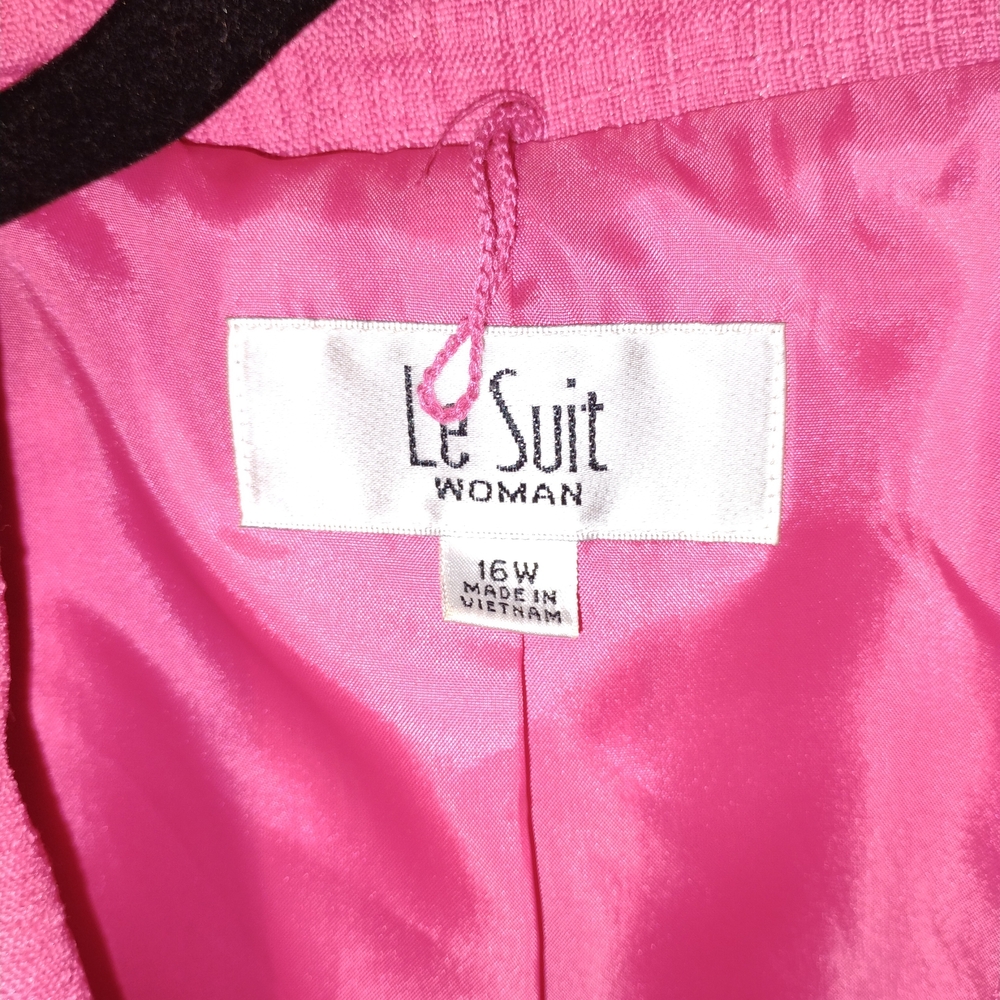 Le Suit Women Barbie Pink L/S Blazer Retro 90's SZ 16W - Picture 2 of 4